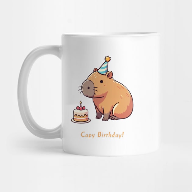 Cappy Capy Birthday Capybara by ThesePrints